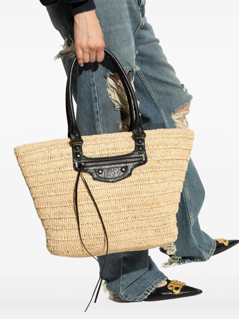 Balenciaga Raffia shopper - Beige