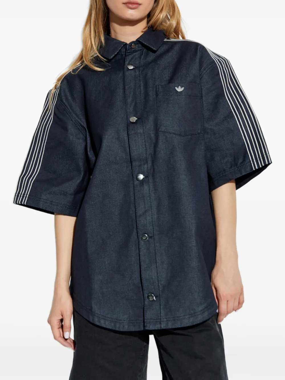 adidas Denim blouse Blauw