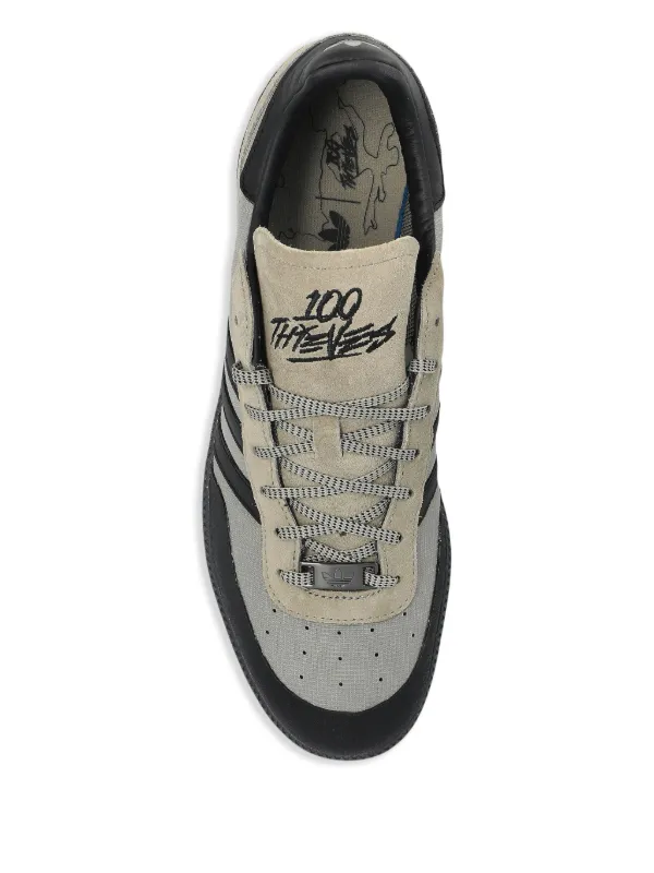 ◆コラボ◆100 THIEVES X ADIDAS PALOS HILLS◆正規品◆男女共用 adidas 100 Thieves Palos Hills Silver Pebble Cblack Ftwwht