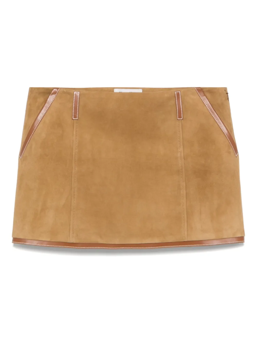 Miu Miu Minirock mit Logo-Patch | Braun | Image 1