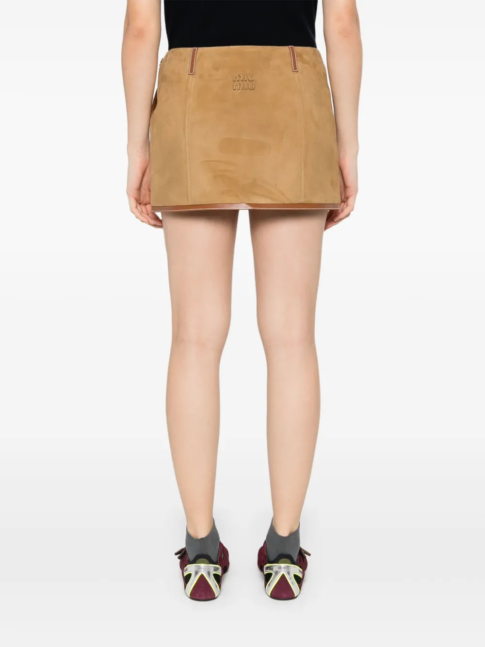 Miu Mini-rok met logopatch Bruin