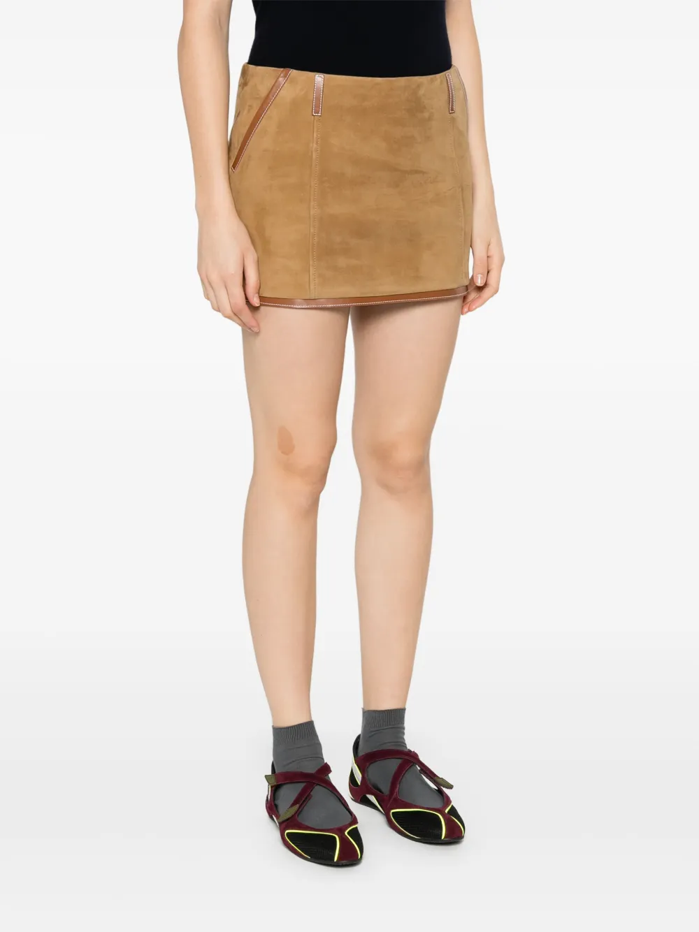 Miu Mini-rok met logopatch Bruin