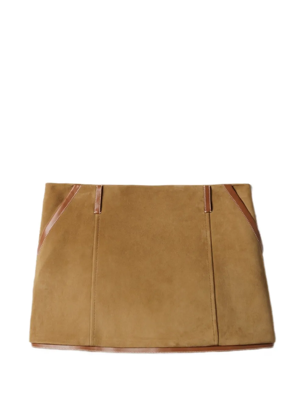 Miu Miu logo-patch mini skirt - Marrone