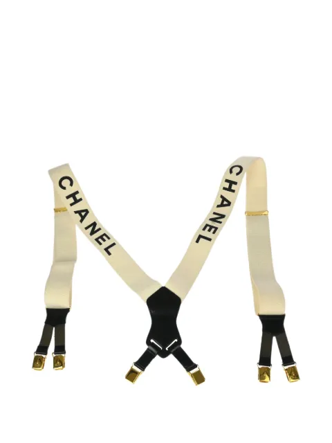 CHANEL Pre-Owned 1990-2000s logo-print suspenders