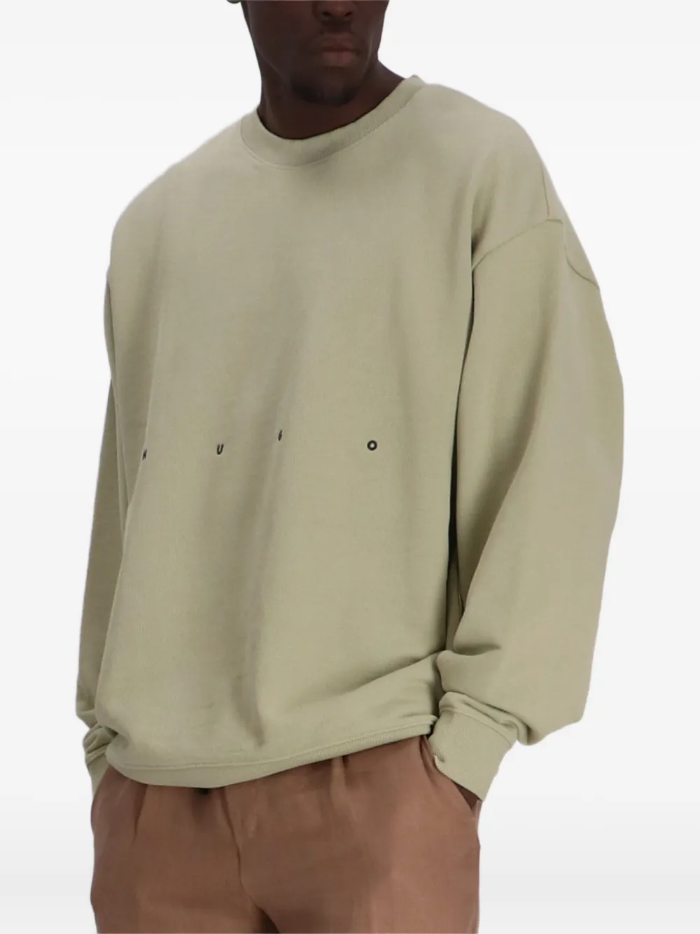 HUGO Sweater met geborduurd logo Groen