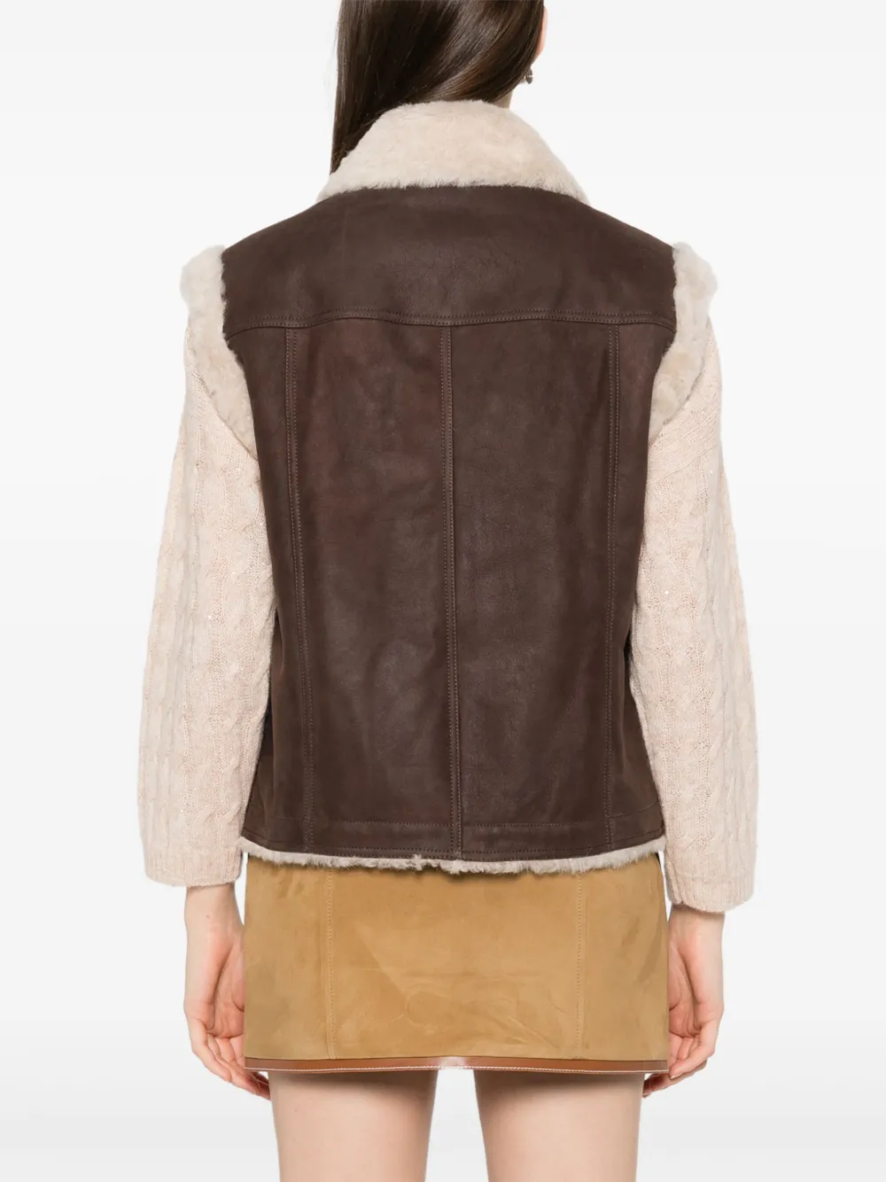 BRUNELLO CUCINELLI SHEARLING-COLLAR GILET