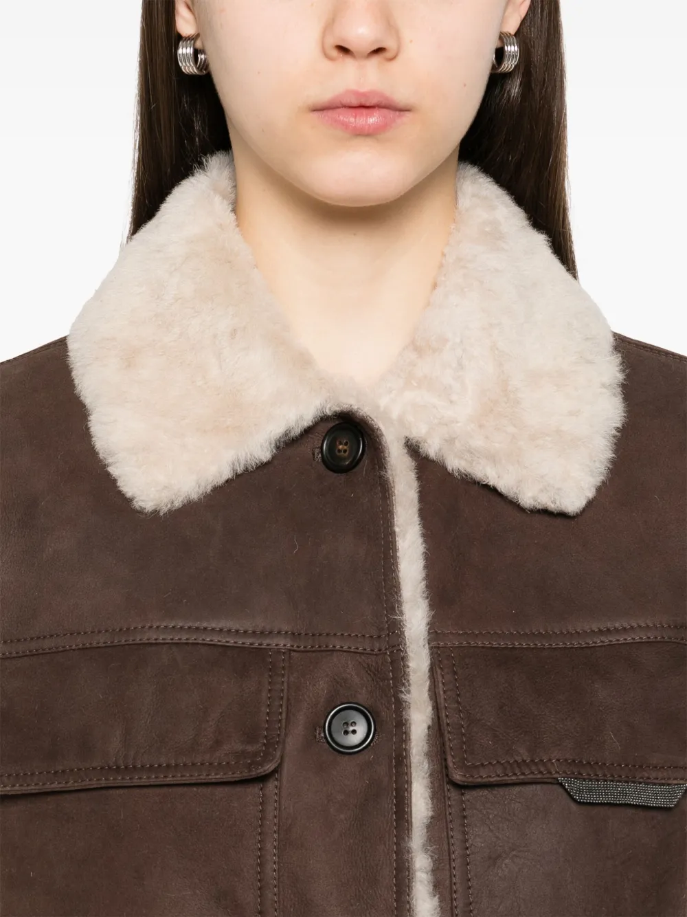 BRUNELLO CUCINELLI SHEARLING-COLLAR GILET