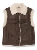Brunello Cucinelli shearling-collar gilet - Brown