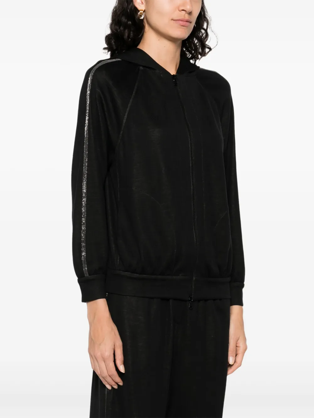 Brunello Cucinelli Hoodie met rits Zwart