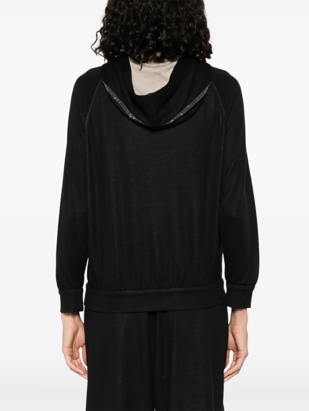 Brunello Cucinelli Hoodie met rits Zwart
