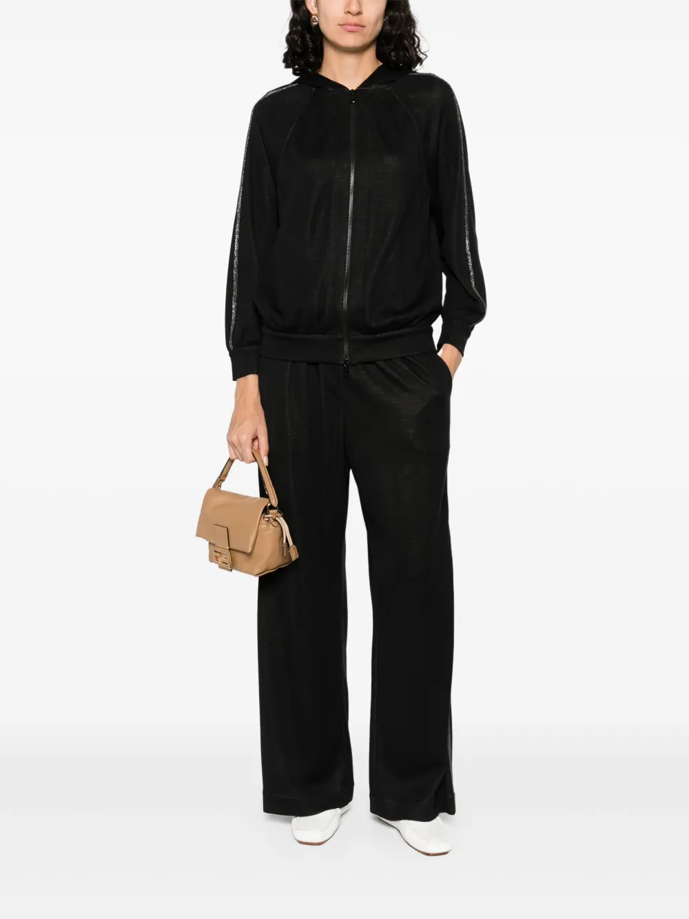 Brunello Cucinelli Hoodie met rits - Zwart