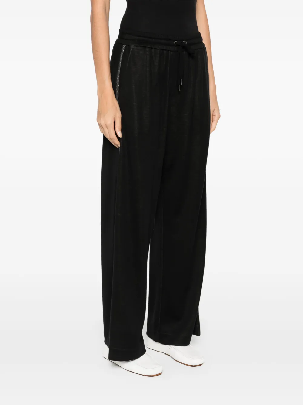 Brunello Cucinelli Broek met streepdetail Zwart