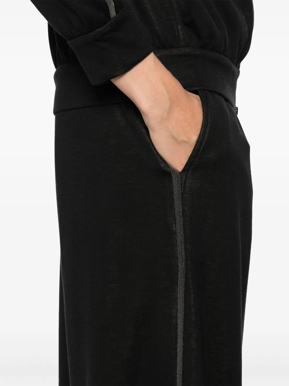 Brunello Cucinelli Broek met streepdetail Zwart