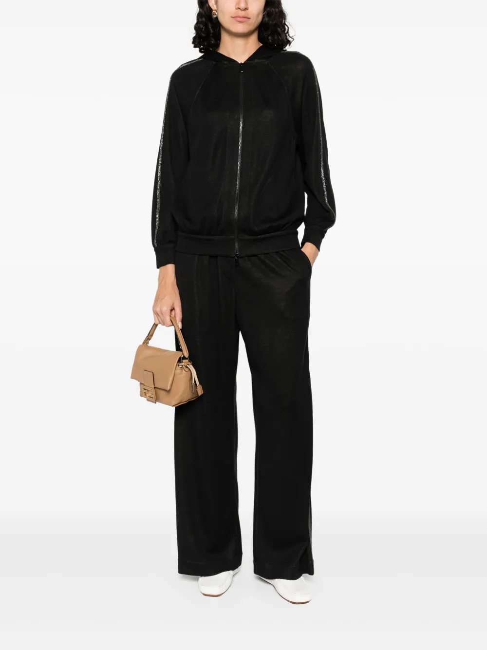 Brunello Cucinelli stripe-detail trousers - Zwart