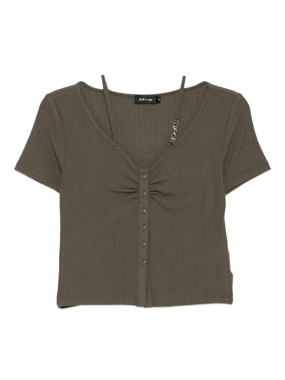 Tout a coup T-shirt met ronde hals Groen