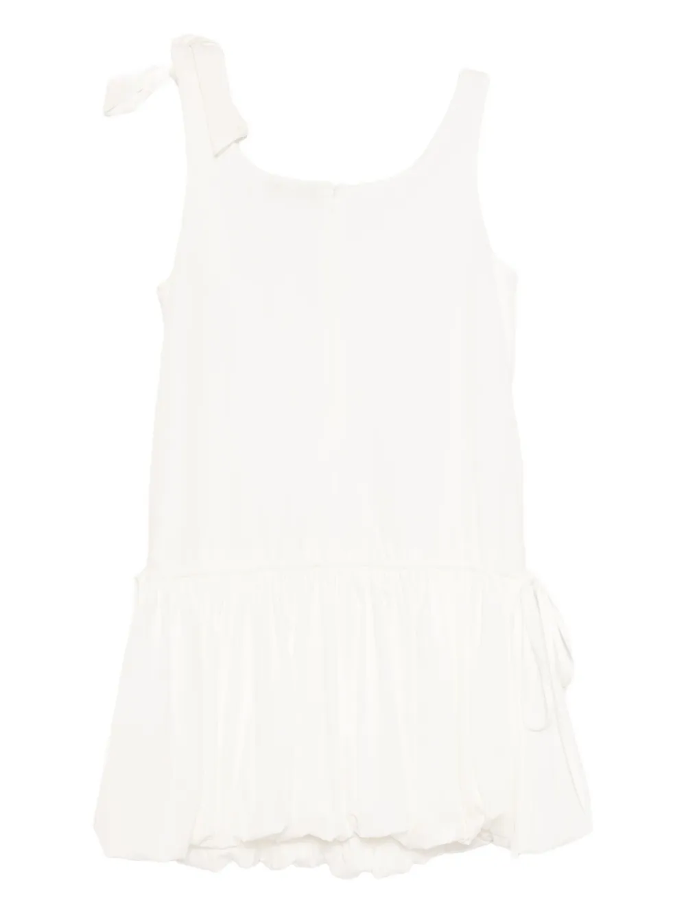 tout a coup Jurk met gesmockt detail Wit