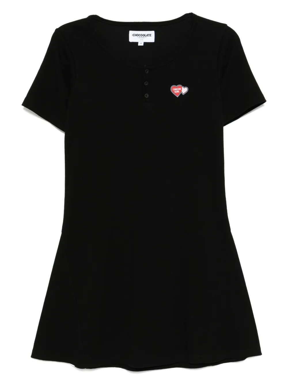 logo-patch mini dress