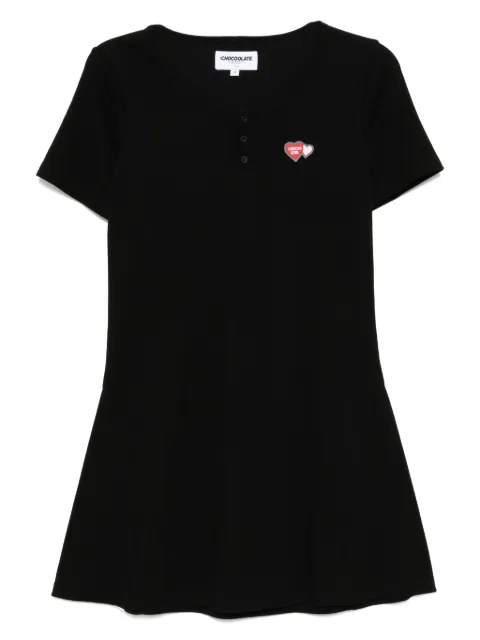 CHOCOOLATE logo-patch mini dress