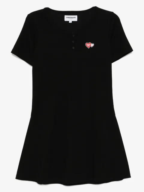CHOCOOLATE logo-patch mini dress