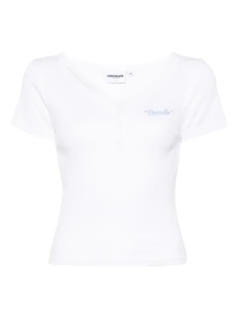 CHOCOOLATE logo-embroidered T-shirt