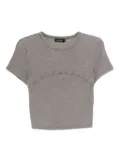 tout a coup embellished rib T-shirt - Grey