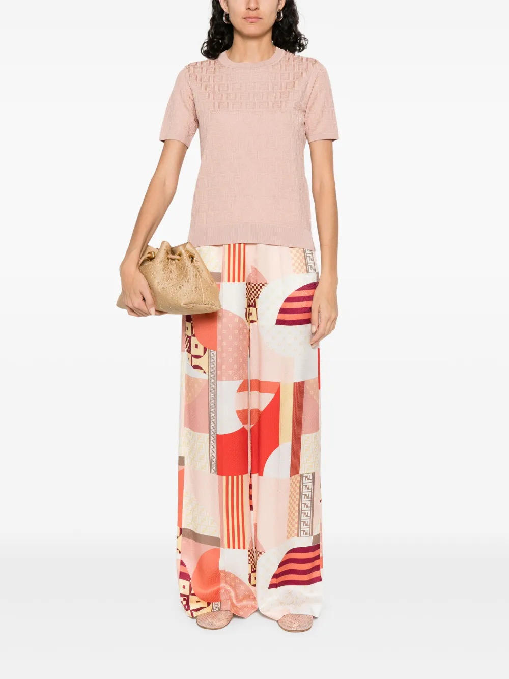 FENDI printed trousers - Roze