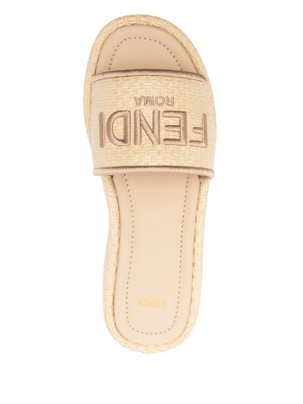 FENDI Sandalen met geborduurd logo F1DAI BEIGE