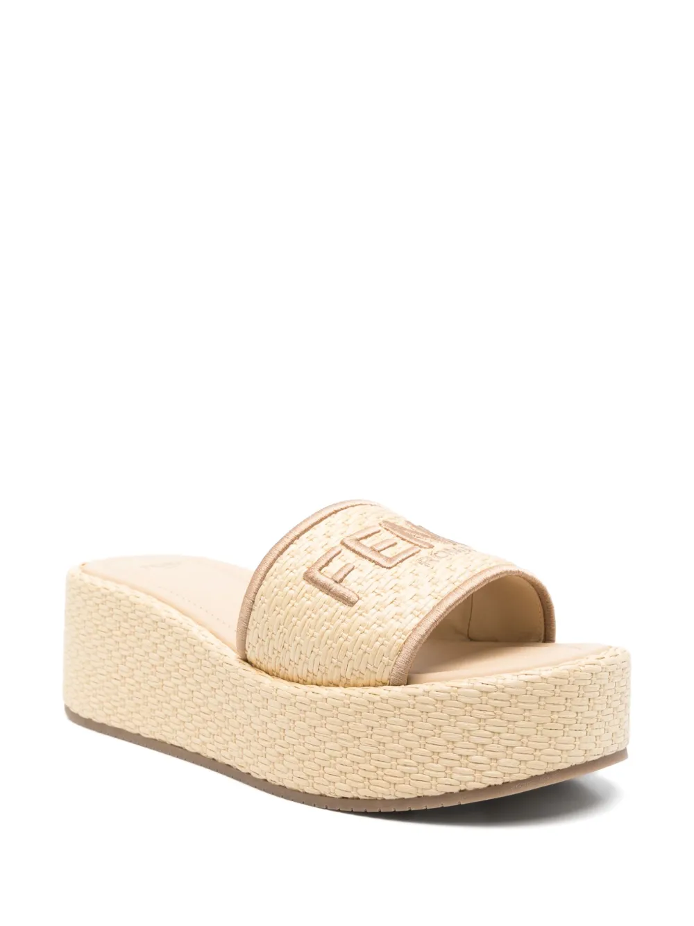 FENDI Sandalen met geborduurd logo F1DAI BEIGE