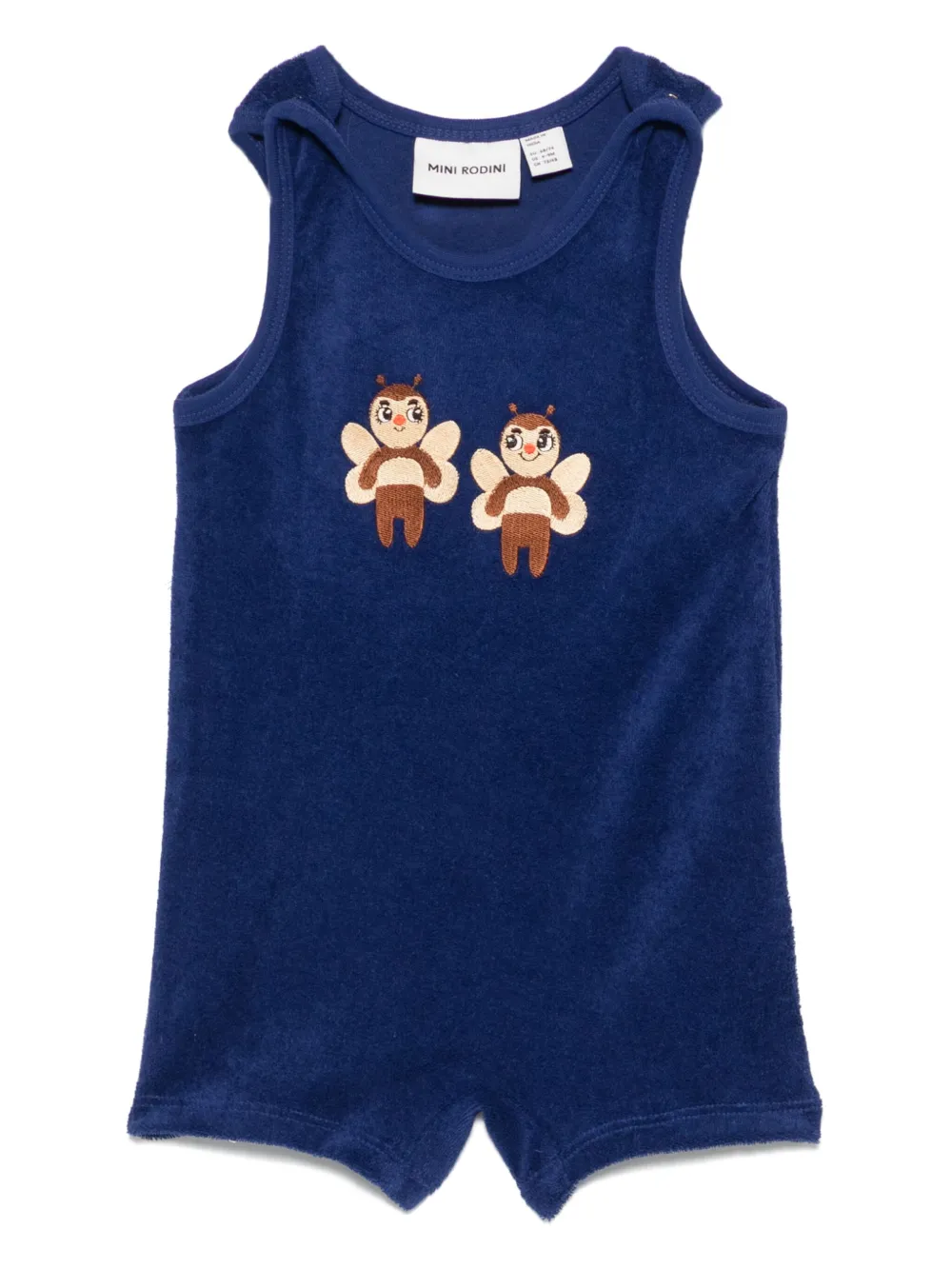 Mini Rodini Romper met borduurwerk Blauw