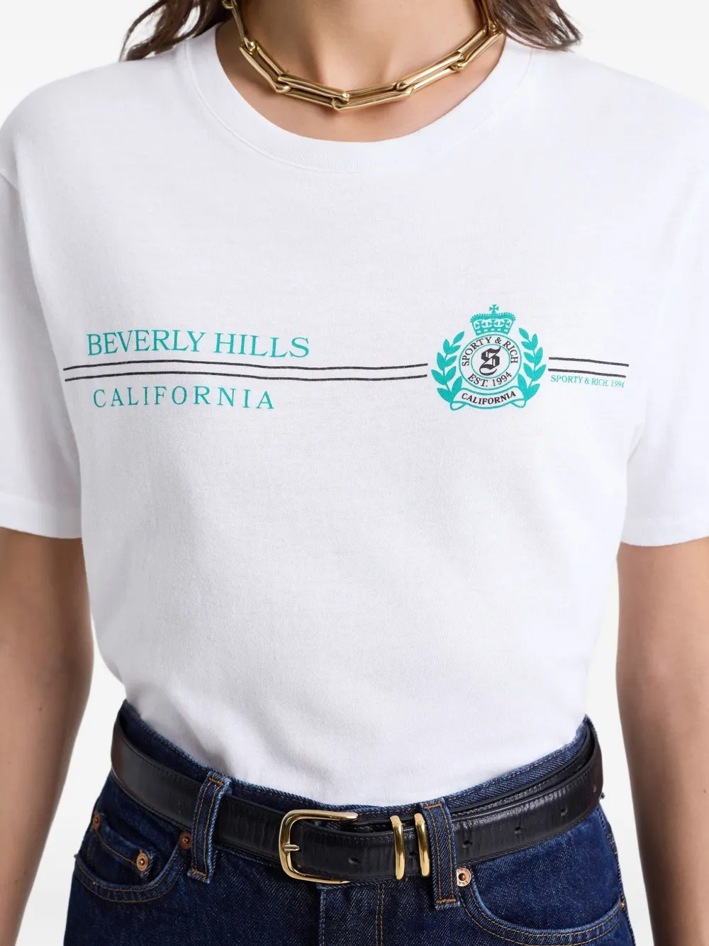 Sporty & Rich Katoenen T-shirt Wit