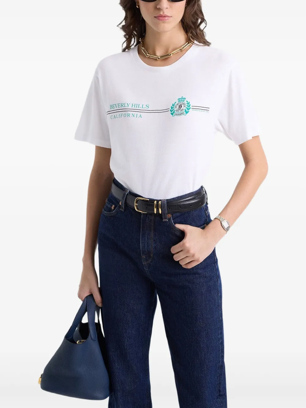 Sporty & Rich Katoenen T-shirt Wit