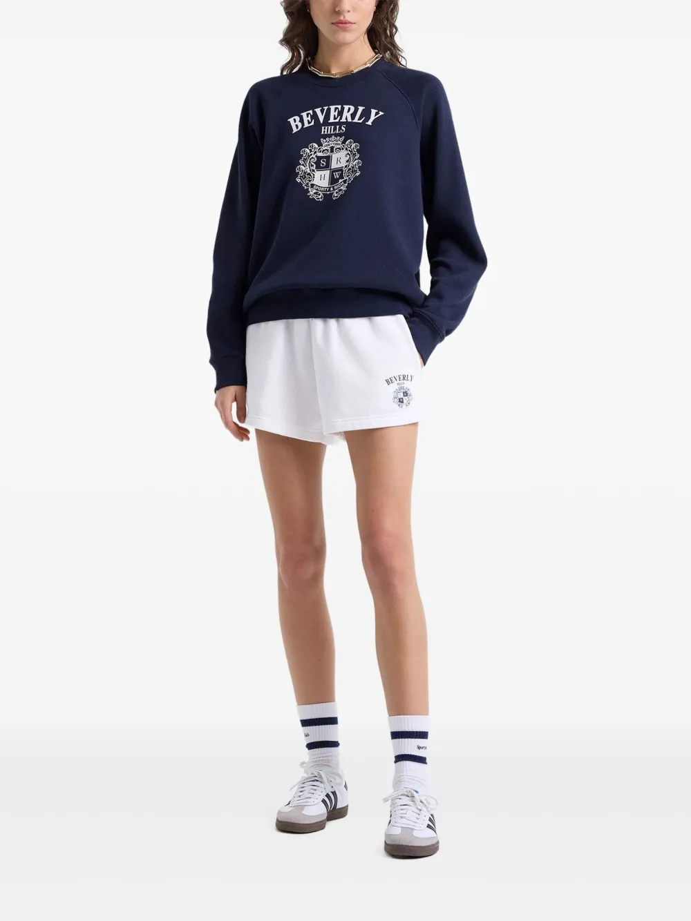 Sporty & Rich Beverly Hills Crest shorts Wit