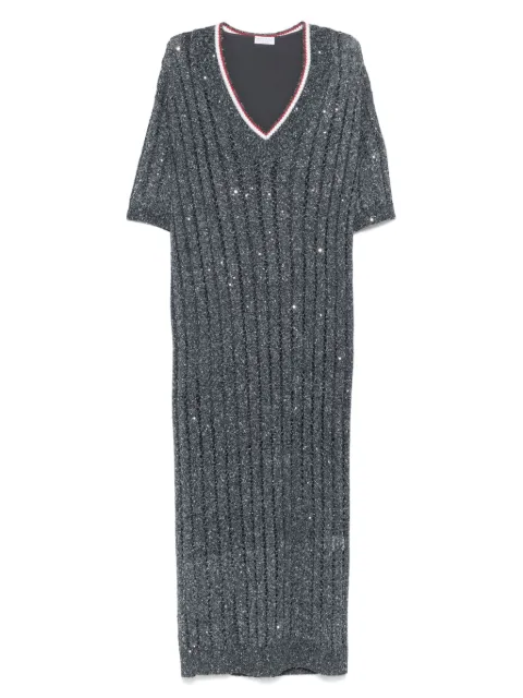 Brunello Cucinelli vestido con cuello en V