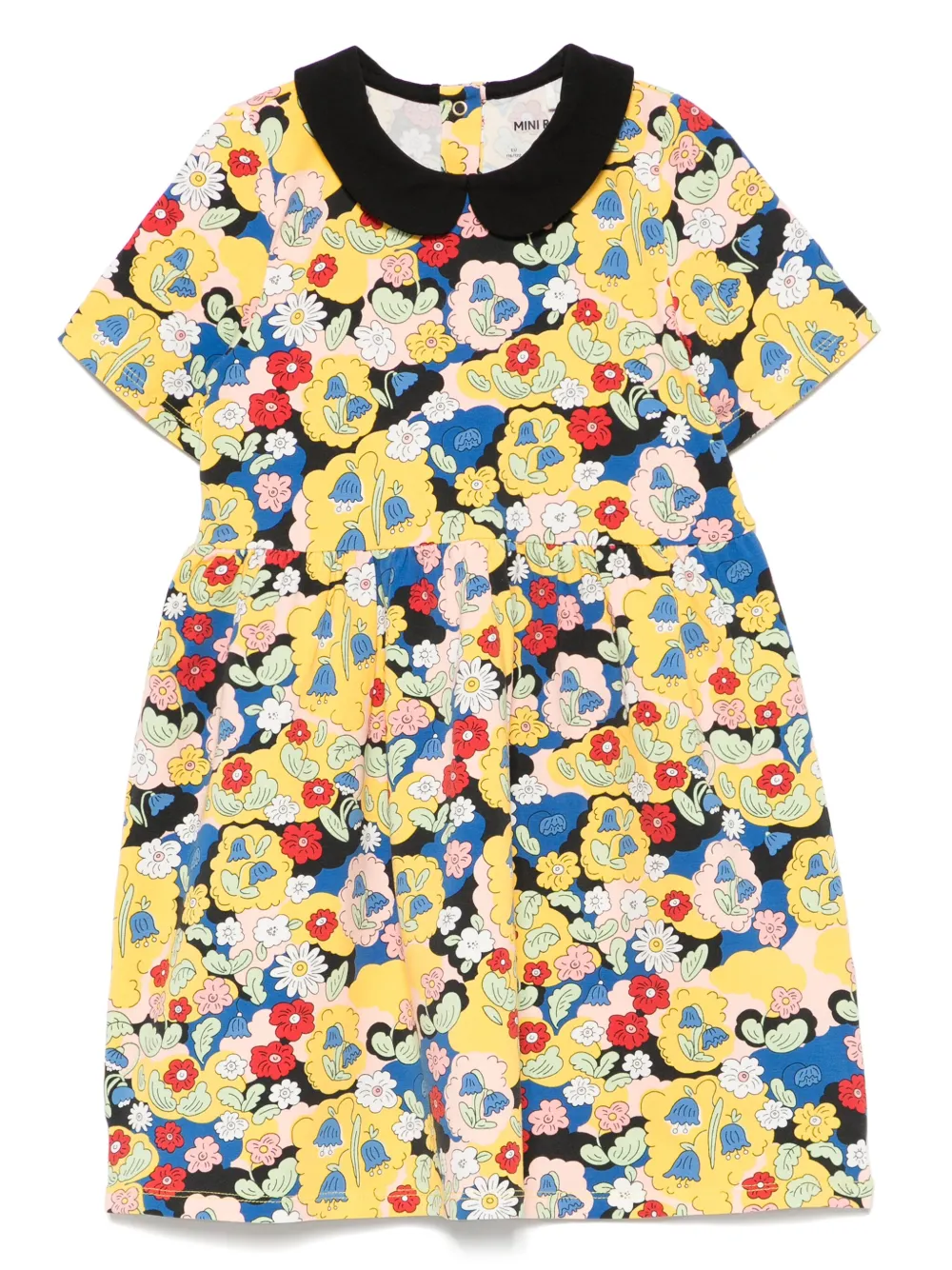 Mini Rodini Jurk met bloe print Geel