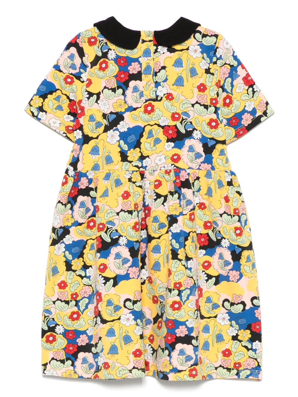 Mini Rodini Jurk met bloemenprint Geel
