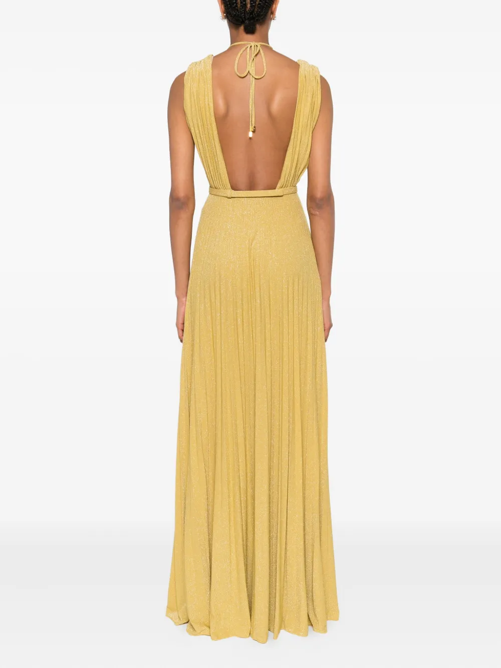 Elisabetta Franchi Geplooide jurk Geel