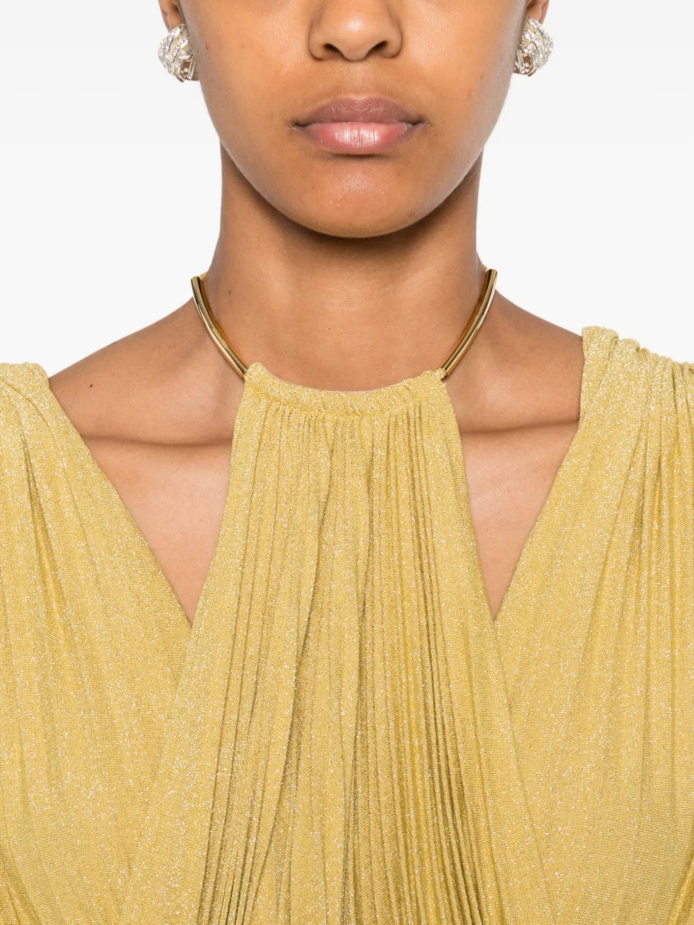 Elisabetta Franchi Geplooide jurk Geel