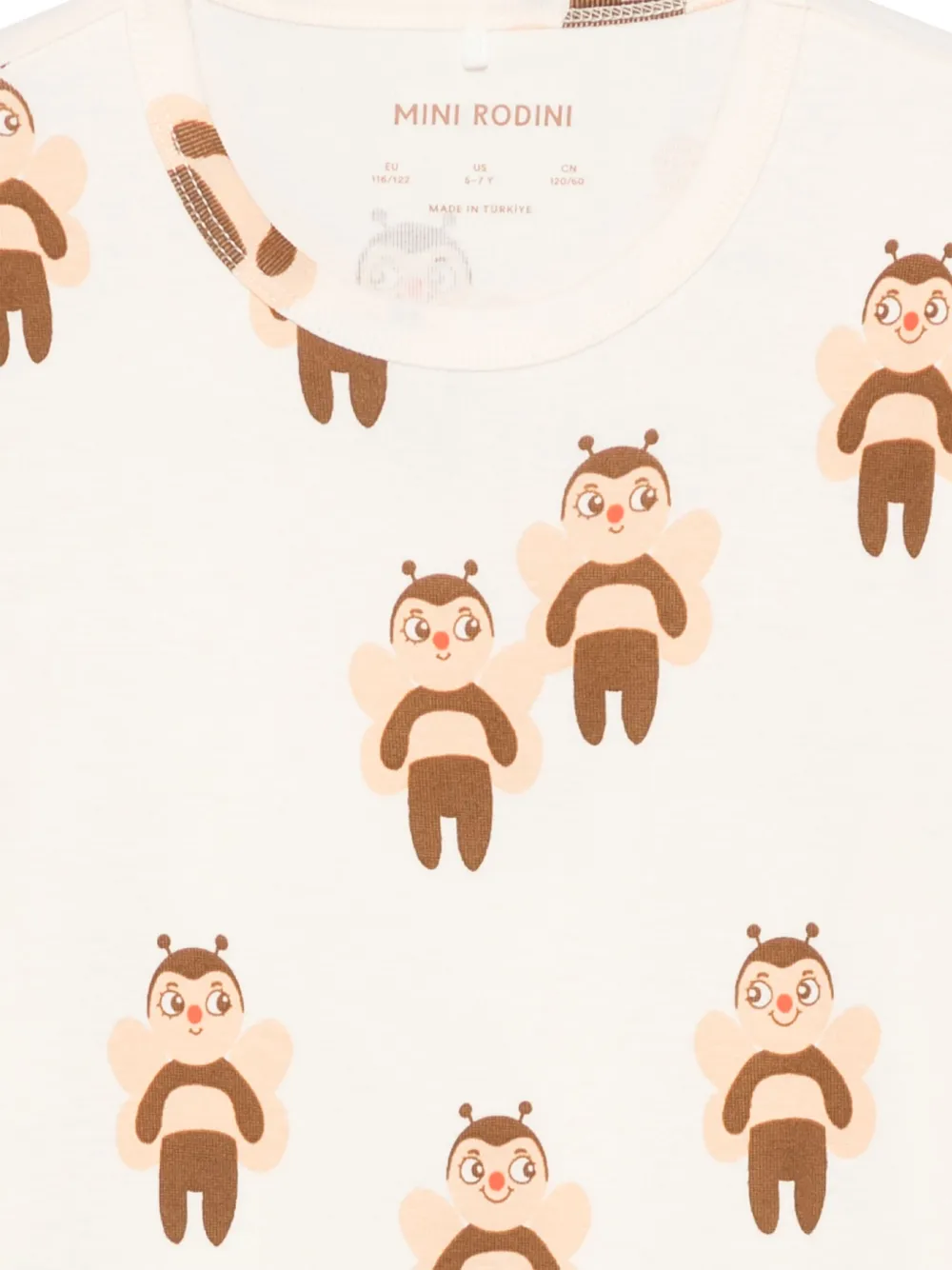 Mini Rodini T-shirt met grafische print Beige