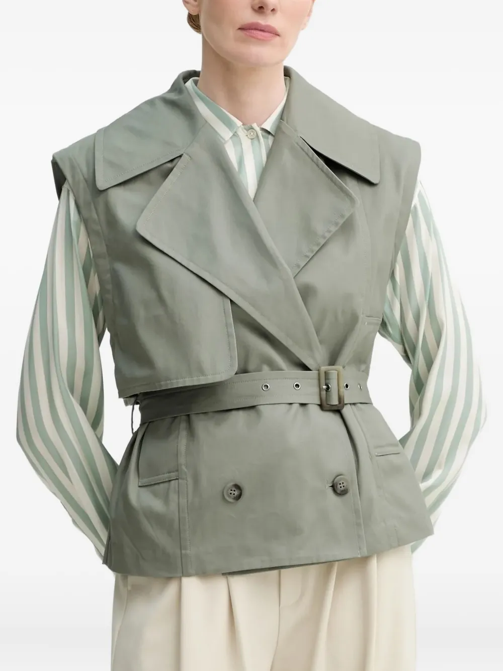 Munthe Sofua Belted-lapels Jacket In Gray