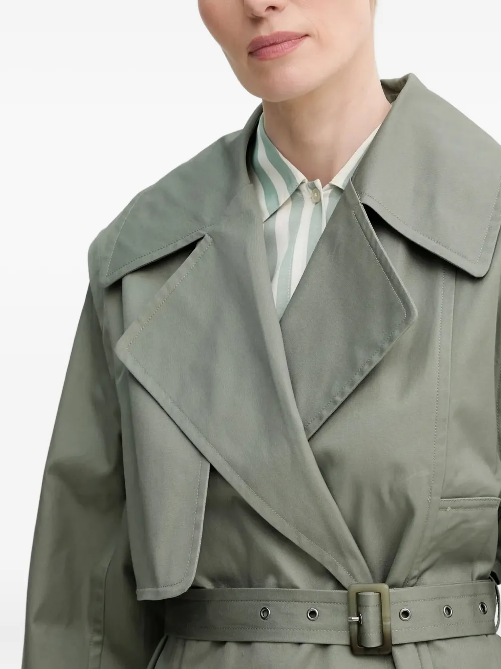 Munthe Sofua Belted-lapels Jacket In Gray