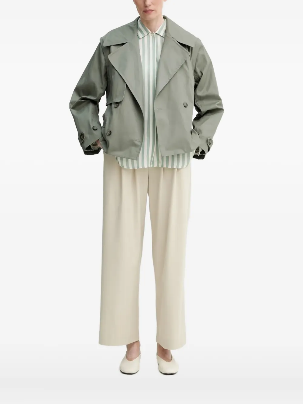 Munthe Sofua Belted-lapels Jacket In Gray
