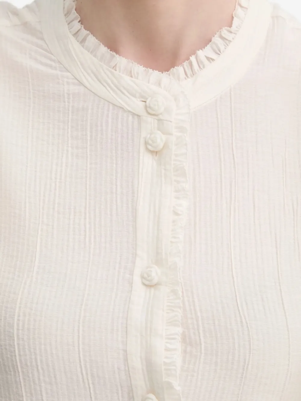 MUNTHE Fulton gelaagde blouse met ruches Beige