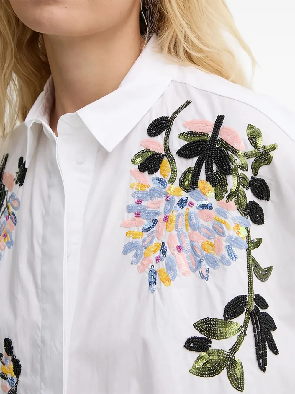 Munthe Beaded-floral Embellishment Shirt In White