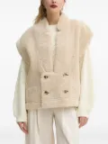 MUNTHE double-breasted faux-shearling vest - Neutrals