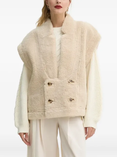MUNTHE double-breasted faux-shearling vest