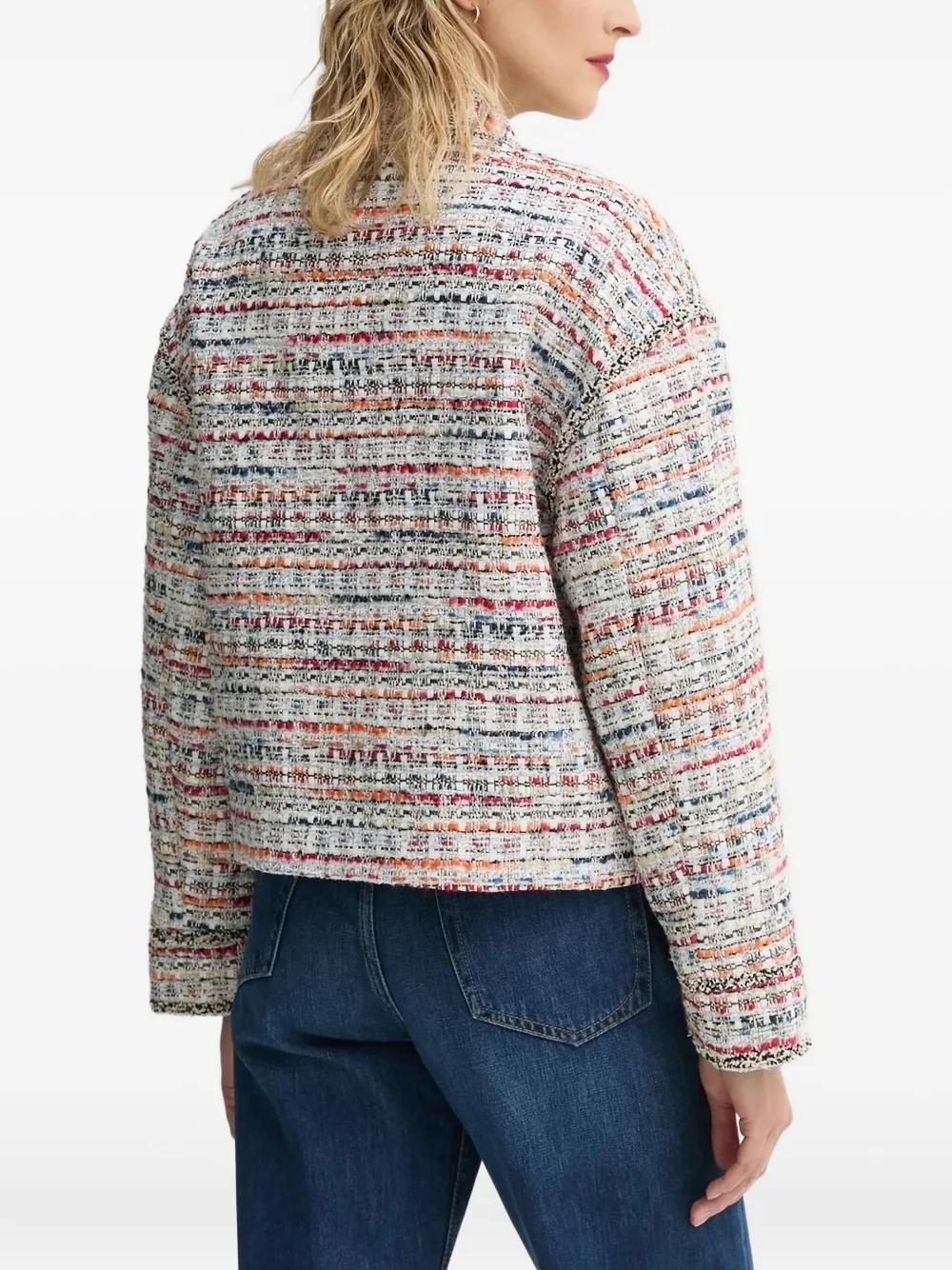 MUNTHE Tweed top met dubbele rij knopen Bruin