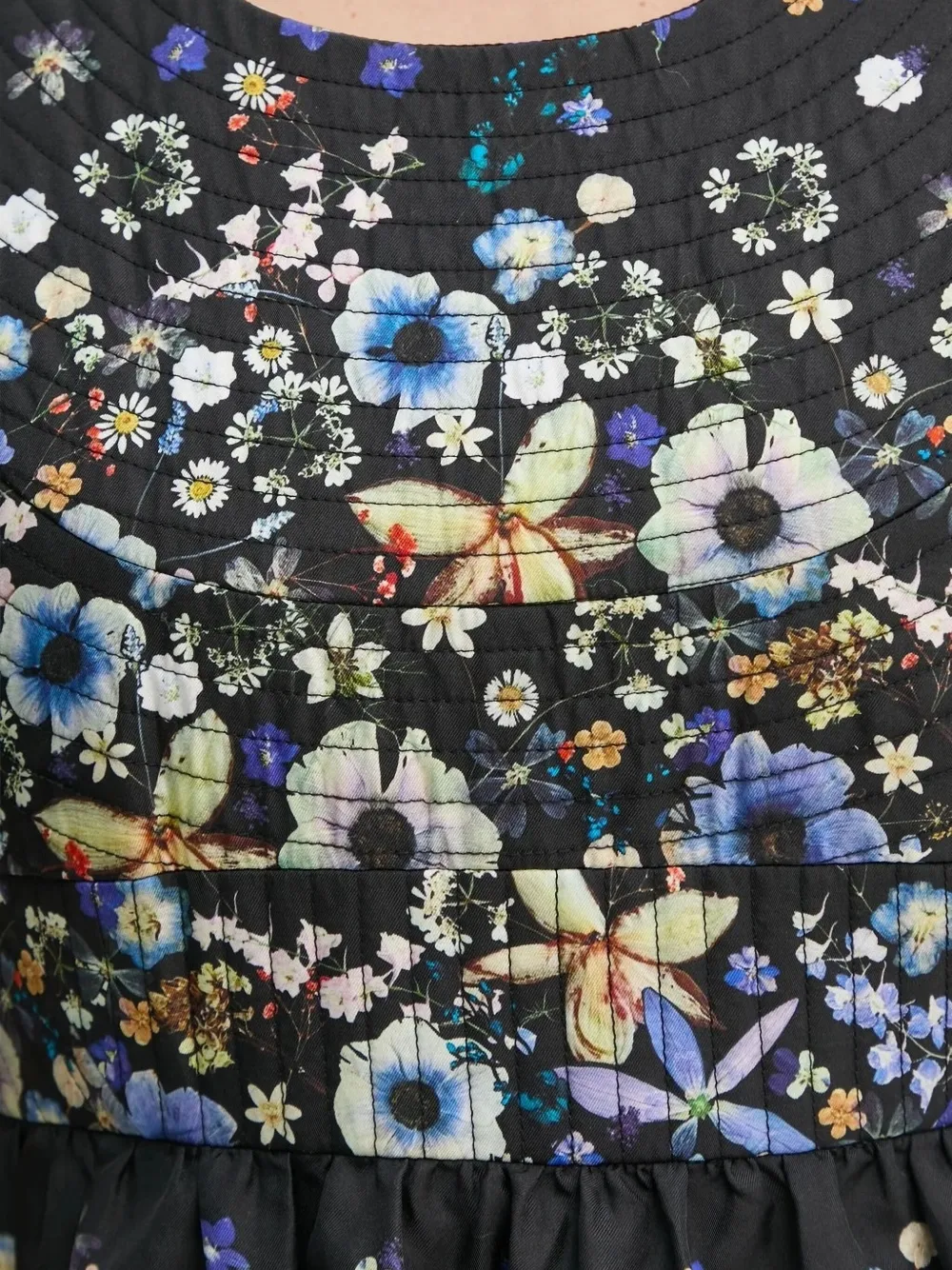 MUNTHE Gelaagde maxi-jurk met bloemenpatroon Zwart