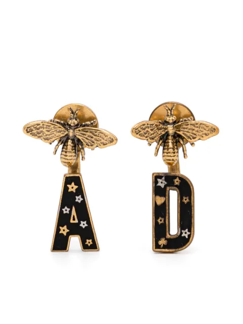 Christian Dior Pre-Owned "A" and "D" bee earrings