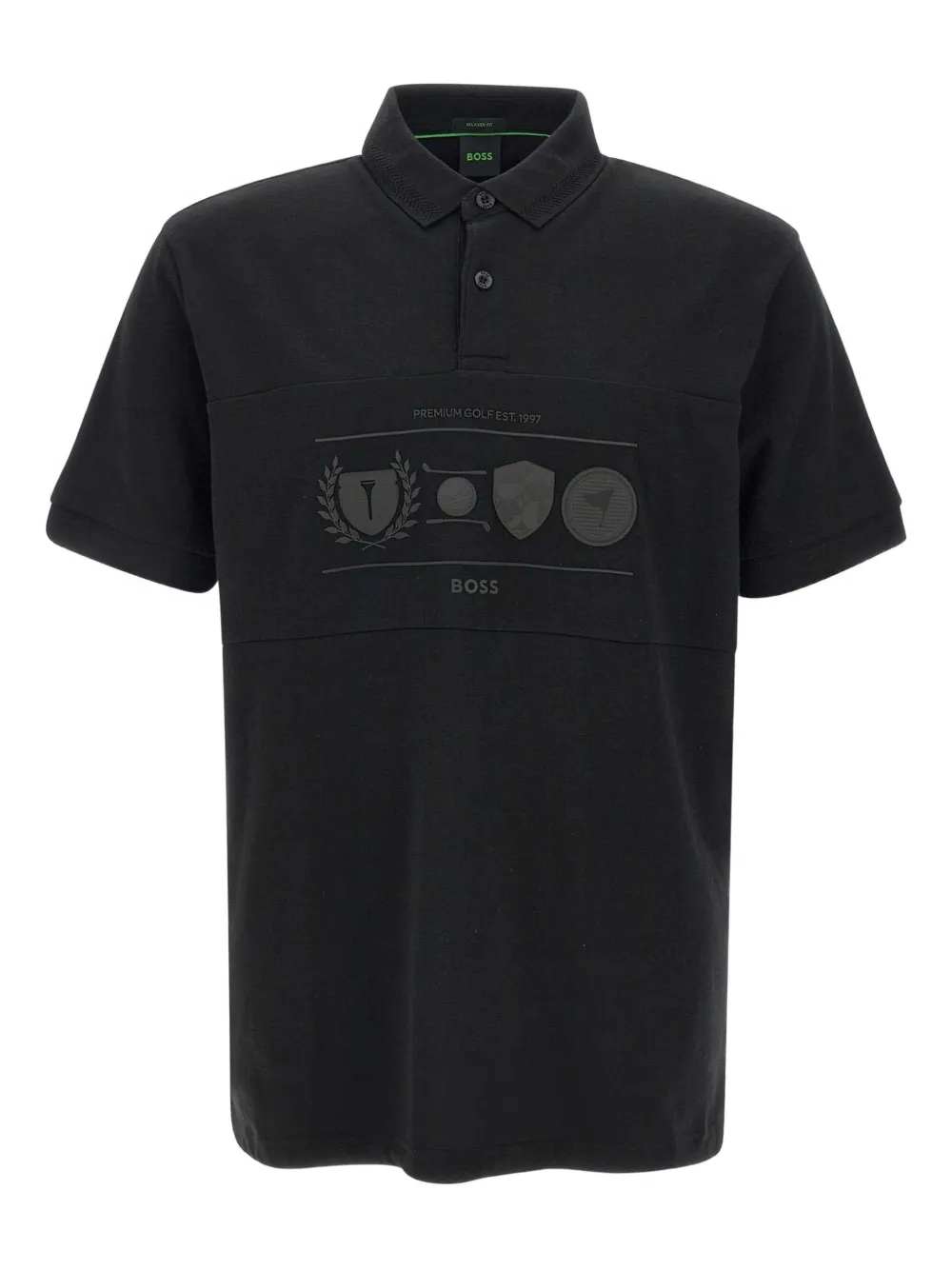 BOSS Percy Heritage poloshirt Zwart