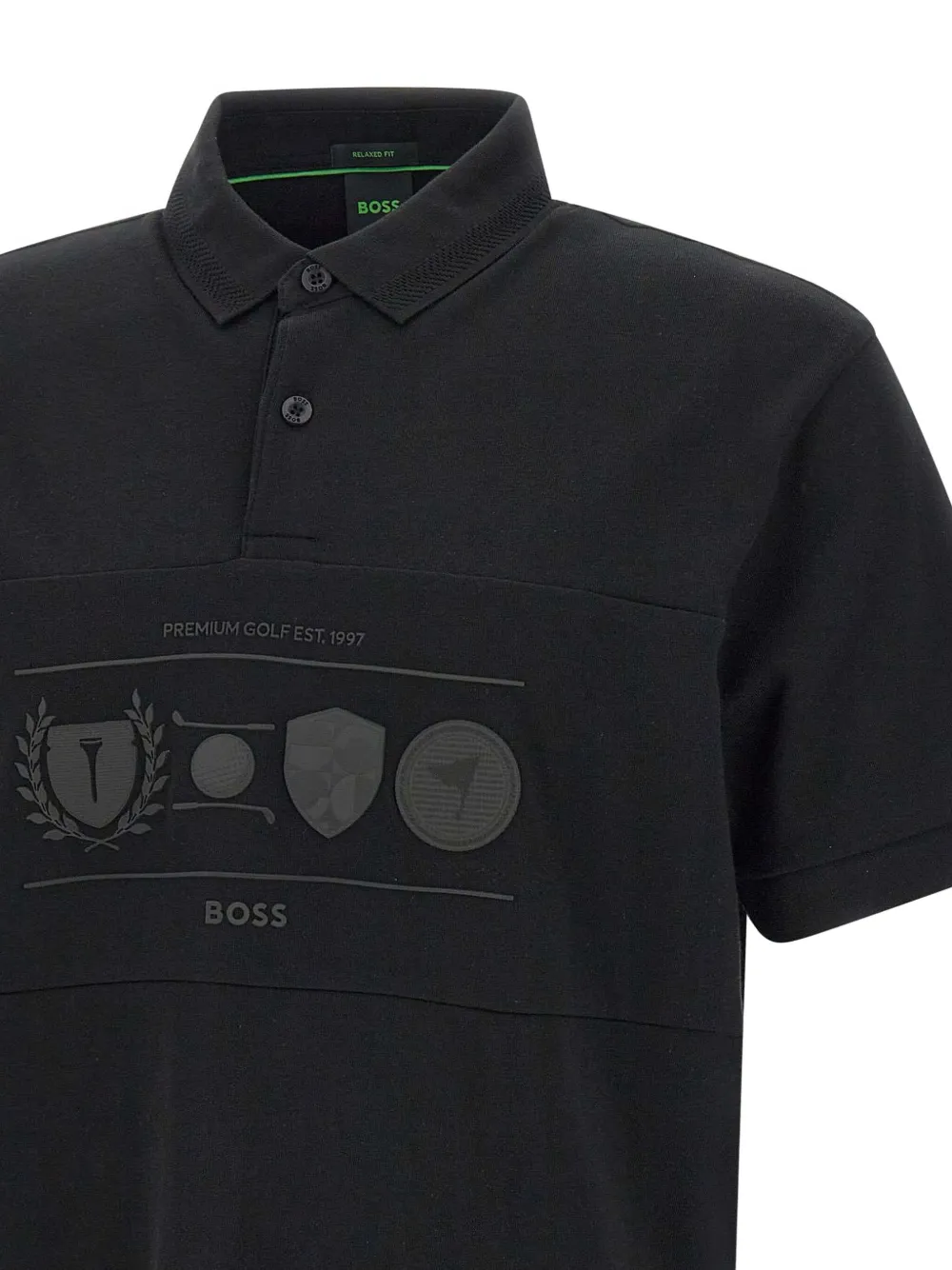 BOSS Percy Heritage poloshirt Zwart